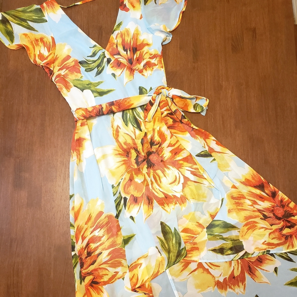 Summer Floral Highlow dress